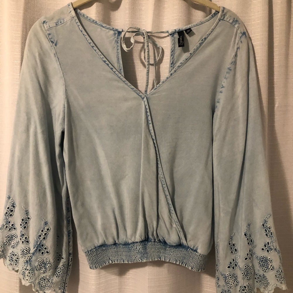 Juniors soft denim top